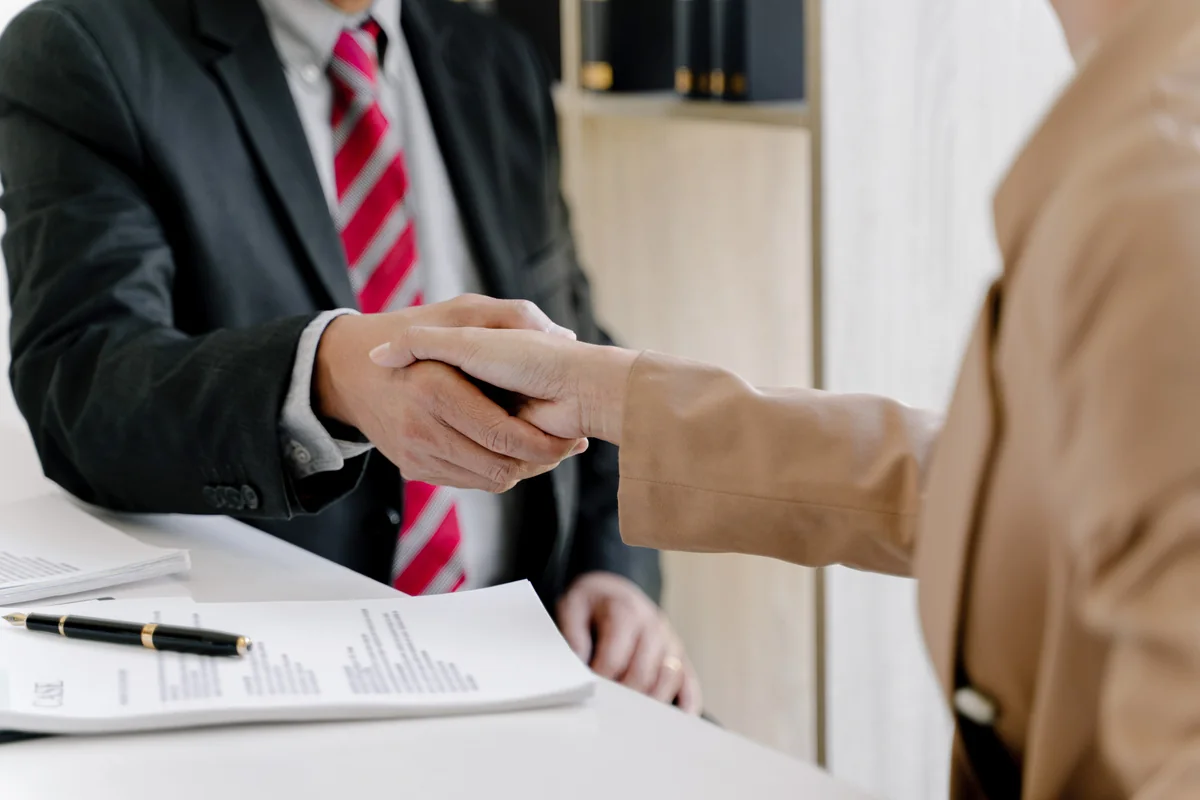 Handshake over documents